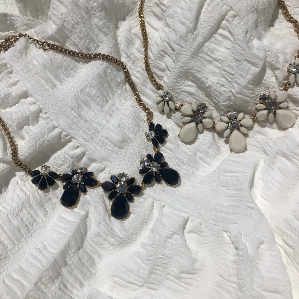 Navy and White J. Crew Statement Necklaces